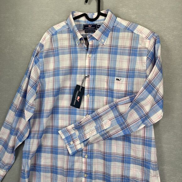 NWT Vineyard Vines Men’s XL Slim Fit Tucker Long Sleeve Button Down Plaid New - Picture 1 of 12